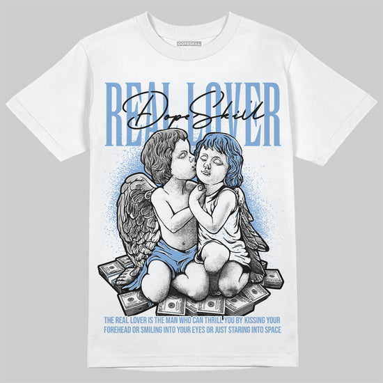 Jordan 5 Retro University Blue DopeSkill T-Shirt Real Lover Graphic Streetwear - White