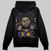 Jordan 4 Retro Lakers DopeSkill Hoodie Sweatshirt Two Sides Graphic Streetwear - Black