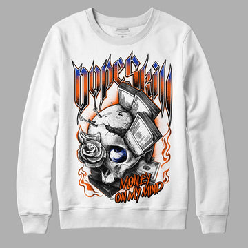 Dunk Low Futura Orange Blaze DopeSkill Sweatshirt Money On My Mind Graphic Streetwear - White