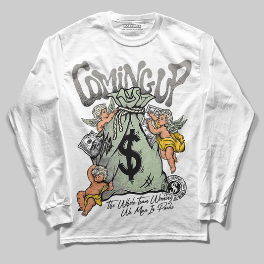 Jordan 4 WMNS “Seafoam” (2025) DopeSkill Long Sleeve T-Shirt Money Bag Coming Up Graphic Streetwear - White