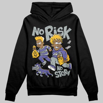 Jordan 4 Retro Lakers DopeSkill Hoodie Sweatshirt No Risk No Story Graphic Streetwear - Black