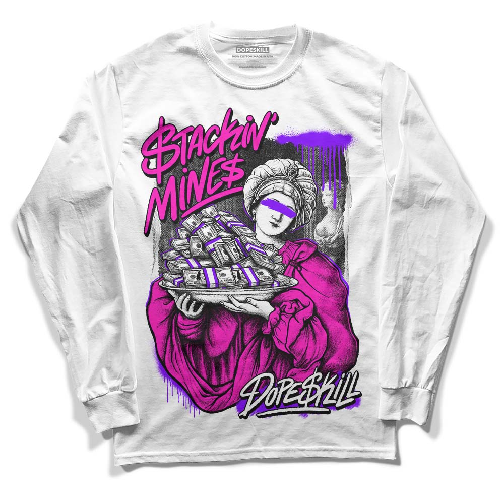 Dunk Low GS “Active Fuchsia” DopeSkill Long Sleeve T-Shirt Stackin Mines Graphic Streetwear - White