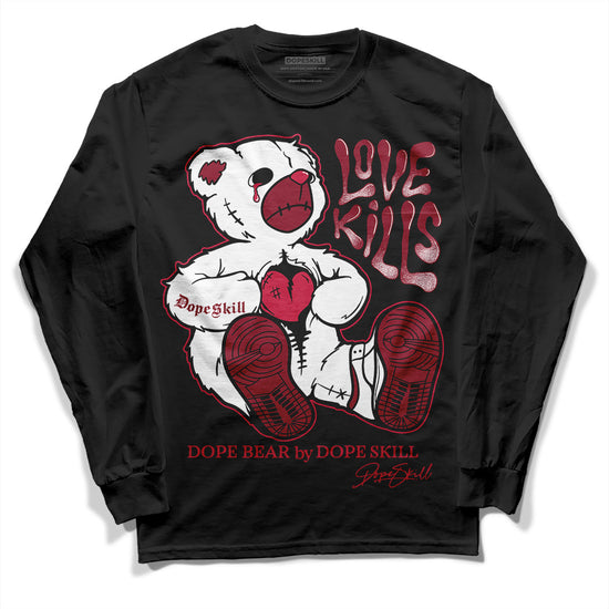 Jordan 1 Retro High '85 OG Metallic Burgundy DopeSkill Long Sleeve T-Shirt Love Kills Graphic Streetwear - Black