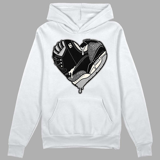 Jordan 3 “Off Noir” DopeSkill Hoodie Sweatshirt Heart Jordan 3 Graphic Streetwear - White