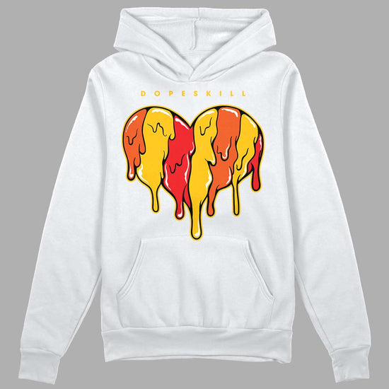 Yellow Sneakers DopeSkill Hoodie Sweatshirt Slime Drip Heart Graphic Streetwear - White