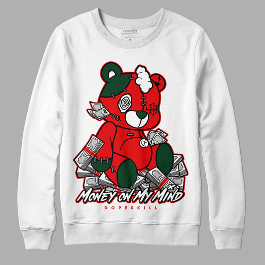 Jordan 2 White Fire Red DopeSkill Sweatshirt MOMM Bear Graphic Streetwear - White
