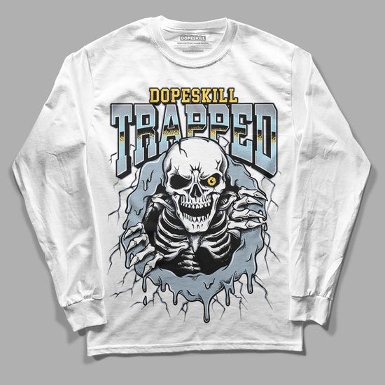 Jordan 13 “Blue Grey” DopeSkill Long Sleeve T-Shirt Trapped Halloween Graphic Streetwear - White 