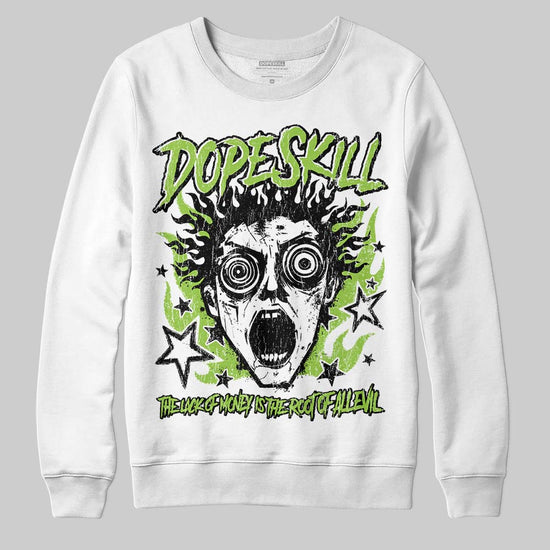 Neon Green Sneakers DopeSkill Sweatshirt Root of Evil Graphic Streetwear - White