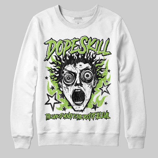 Neon Green Sneakers DopeSkill Sweatshirt Root of Evil Graphic Streetwear - White