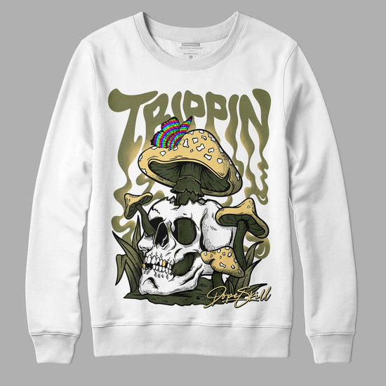 Jordan 4 Retro SE Craft Medium Olive DopeSkill Sweatshirt Trippin Graphic Streetwear - White