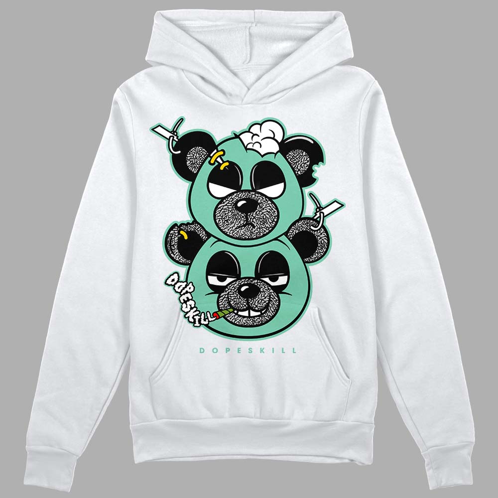 Jordan 3 "Green Glow" DopeSkill Hoodie Sweatshirt New Double Bear Graphic Streetwear - White 