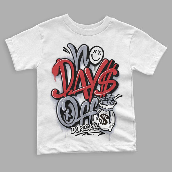 Jordan 4 “Bred Reimagined” DopeSkill Toddler Kids T-shirt No Days Off Graphic Streetwear - White 