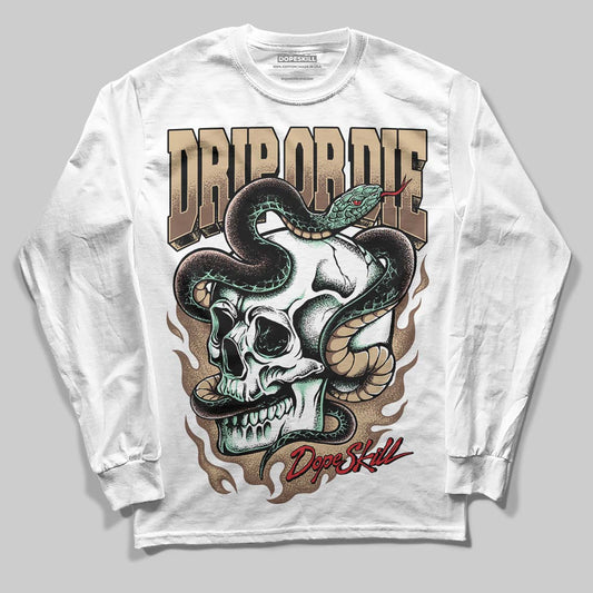 TAN Sneakers DopeSkill Long Sleeve T-Shirt Drip or Die Graphic Streetwear - White