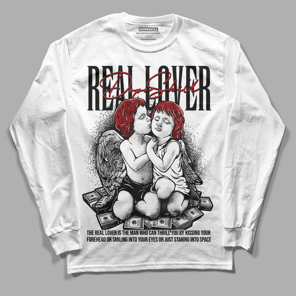 Jordan 14 "Black/White" DopeSkill Long Sleeve T-Shirt Real Lover Graphic Streetwear - White