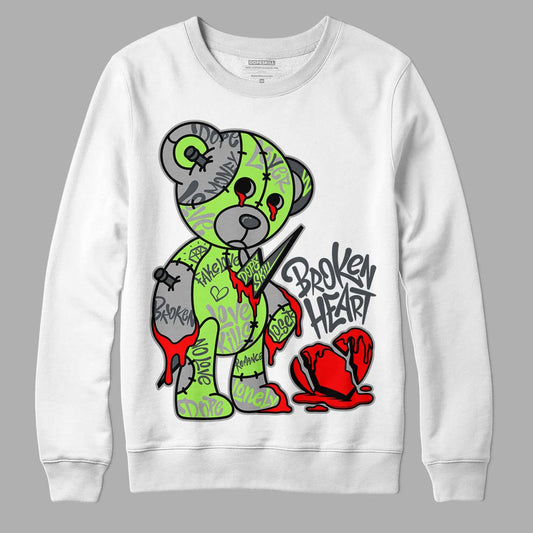 Jordan 5 Green Bean DopeSkill Sweatshirt Broken Heart Graphic Streetwear - White