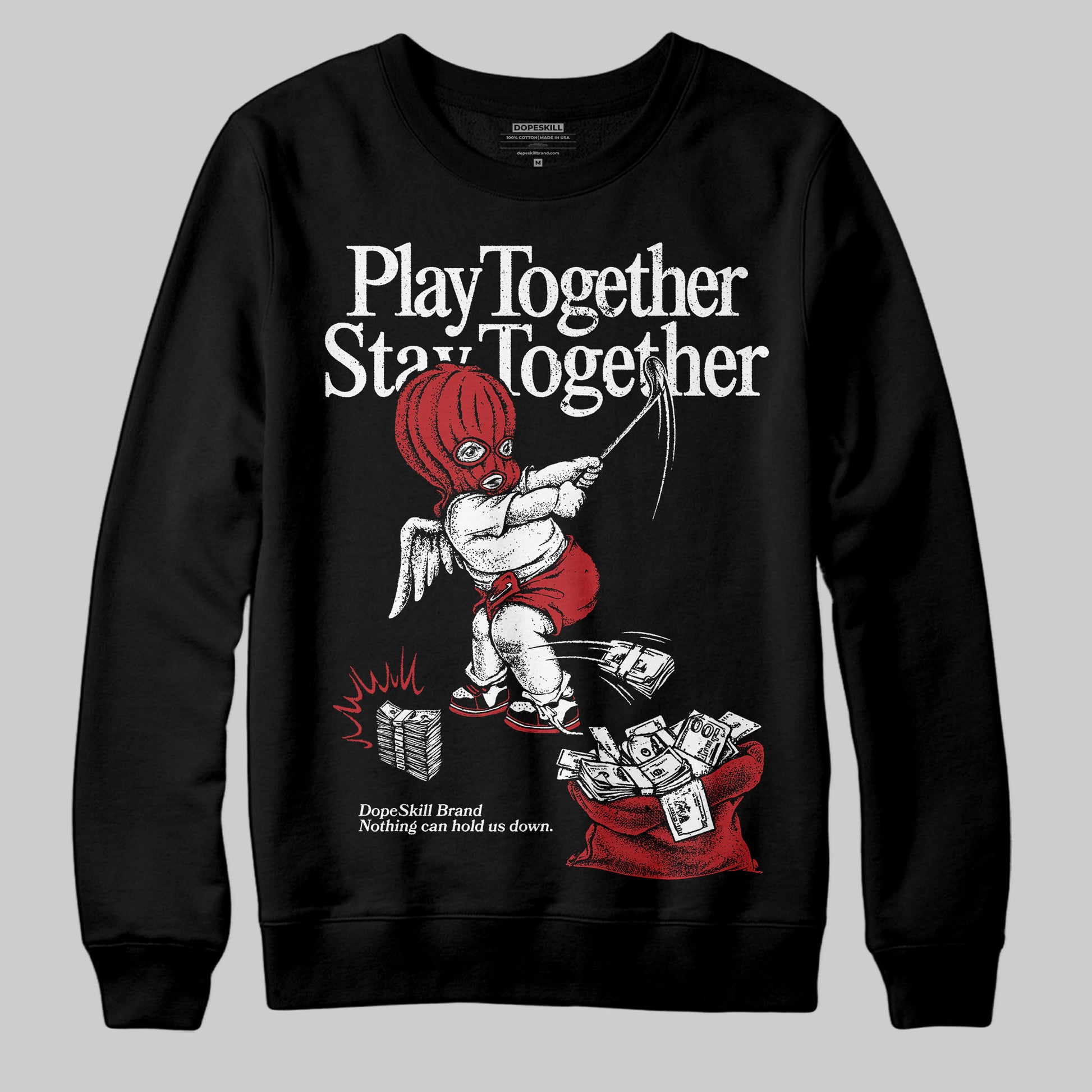 Jordan 1 Retro High OG Black Toe Reimagined DopeSkill Sweatshirt Play together, Stay together Graphic Streetwear - Black