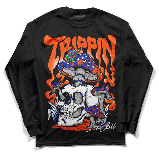 Dunk Low Futura Orange Blaze DopeSkill Long Sleeve T-Shirt Trippin Graphic Streetwear - Black