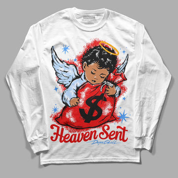 Jordan 11 Retro Cherry DopeSkill Long Sleeve T-Shirt Heaven Sent Graphic Streetwear - White