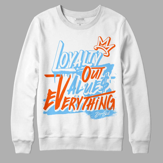 Dunk Low Futura University Blue DopeSkill Sweatshirt LOVE Graphic Streetwear - White