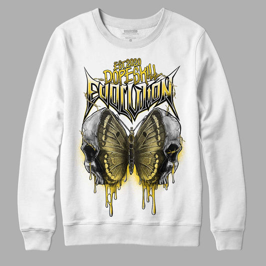 Jordan 4 Tour Yellow Thunder DopeSkill Sweatshirt DopeSkill Evolution Graphic Streetwear - White 