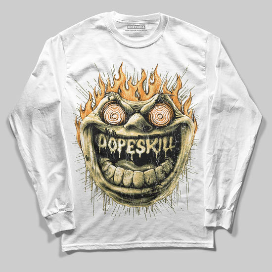 Olive Sneakers DopeSkill Long Sleeve T-Shirt Hellfire Graphic Streetwear - White