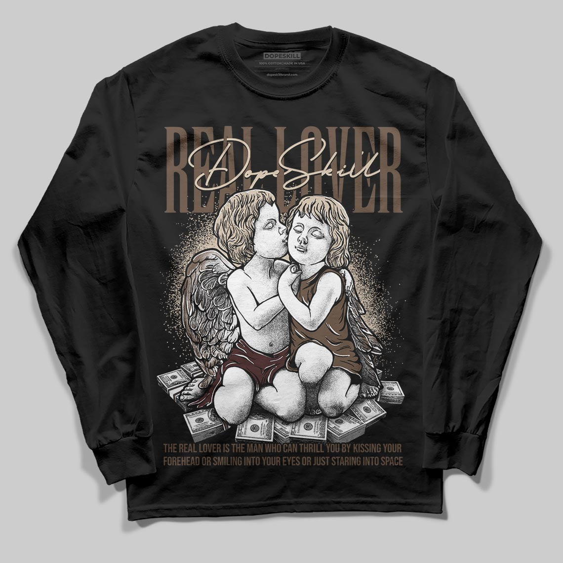 A Ma Maniére x Air Jordan 4 “Dark Mocha” DopeSkill Long Sleeve T-Shirt Real Lover Graphic Streetwear - Black