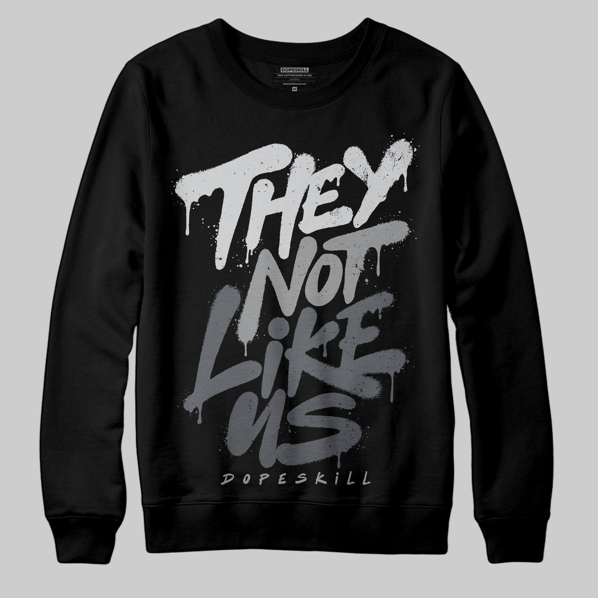 Jordan 5 Retro Wolf Grey (2026) DopeSkill Sweatshirt They Not Like Us Graphic Streetwear - Black