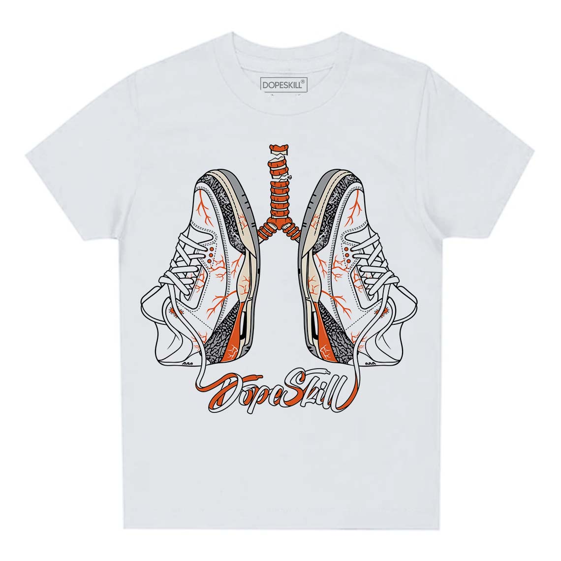 Jordan 3 Georgia Peach DopeSkill Toddler Kids T-shirt Breathe Graphic Streetwear - White