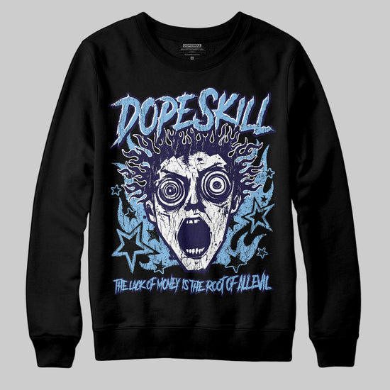 University Blue Sneakers DopeSkill Sweatshirt Root of Evil Graphic Streetwear - Black