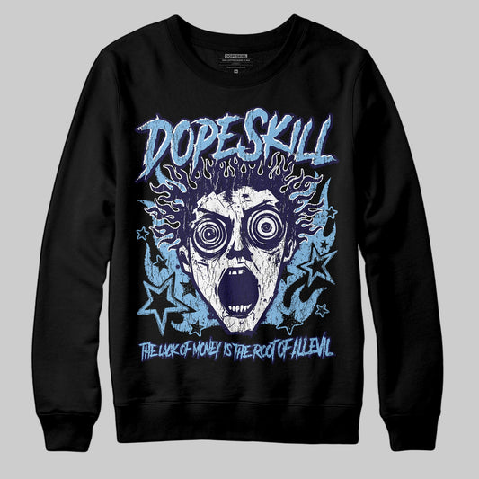 University Blue Sneakers DopeSkill Sweatshirt Root of Evil Graphic Streetwear - Black