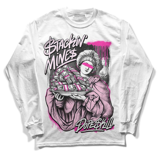 Pink Sneakers DopeSkill Long Sleeve T-Shirt Stackin Mines Graphic Streetwear - White