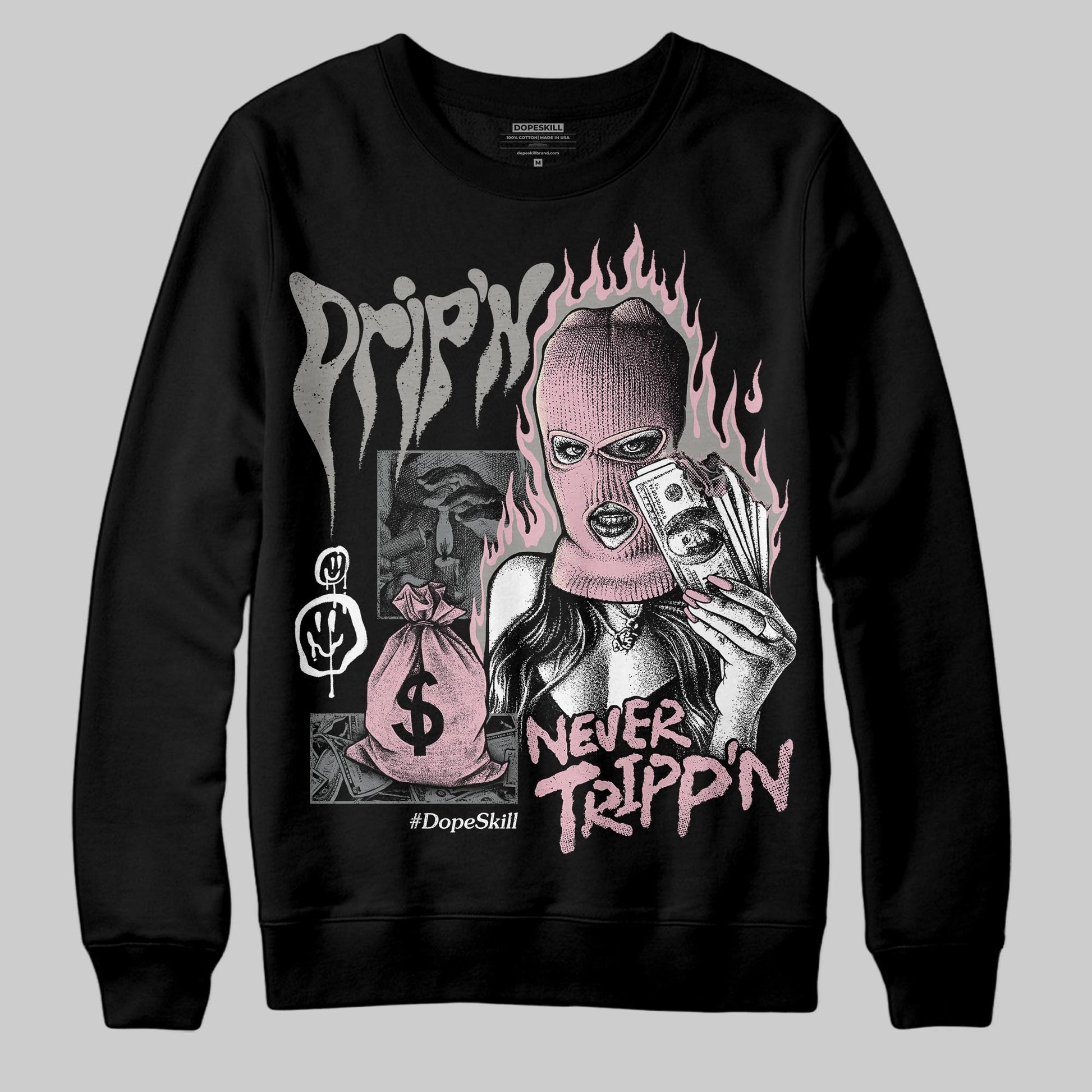 Air Max 95 OG “Pink Foam” DopeSkill Sweatshirt Drip'n Never Tripp'n Graphic Streetwear - Black