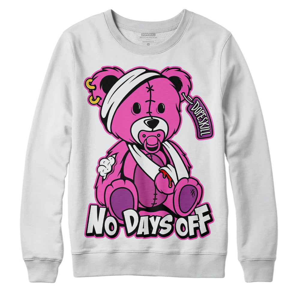 Jordan 4 GS “Hyper Violet” DopeSkill Sweatshirt Hurt Bear Graphic Streetwear - White