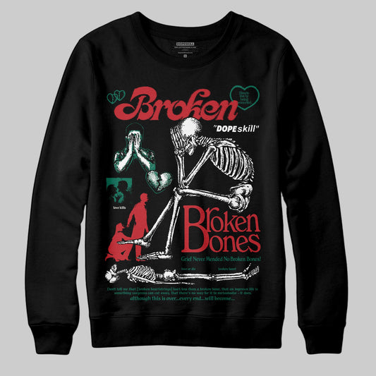 Jordan 3 Mexico 'El Vuelo' DopeSkill Sweatshirt Broken Bones Graphic Streetwear - Black