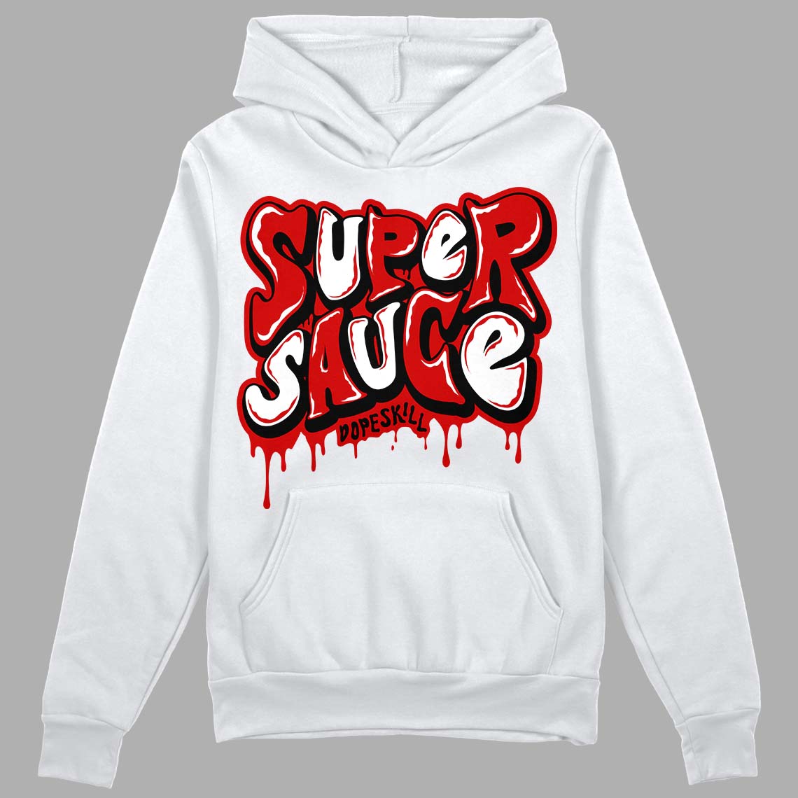 Jordan 1 Retro Low "Black Toe" DopeSkill Hoodie Sweatshirt Super Sauce Graphic Streetwear - White