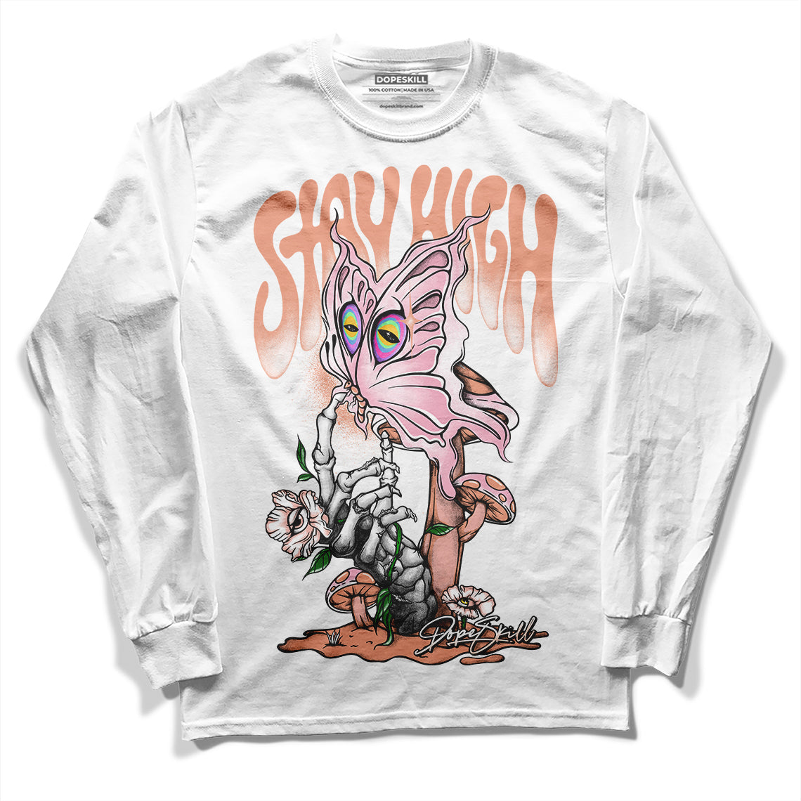 Jordan 11 Low “Legend Pink” DopeSkill Long Sleeve T-Shirt Stay High Graphic Streetwear - White