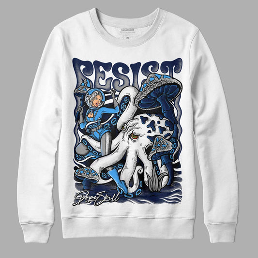 Jordan 3 "Midnight Navy" DopeSkill Sweatshirt Resist Graphic Streetwear - White 