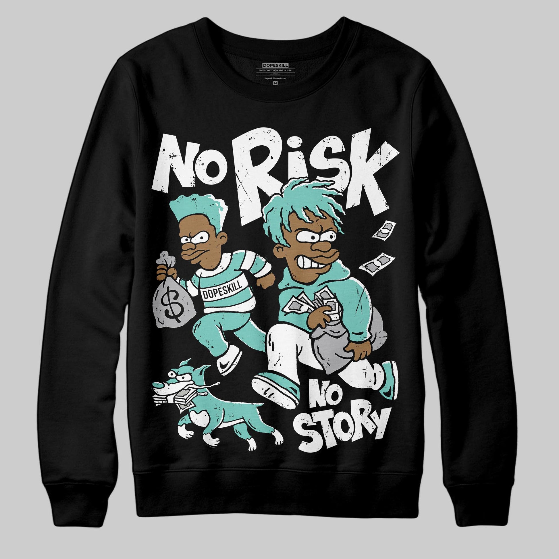 Jordan 11 Low "Igloo" DopeSkill Sweatshirt No Risk No Story Graphic Streetwear - Black