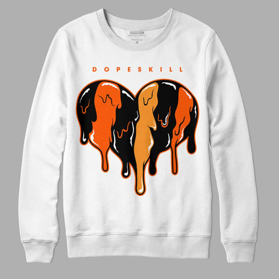 Jordan 12 Retro Brilliant Orange DopeSkill Sweatshirt Slime Drip Heart Graphic Streetwear - White