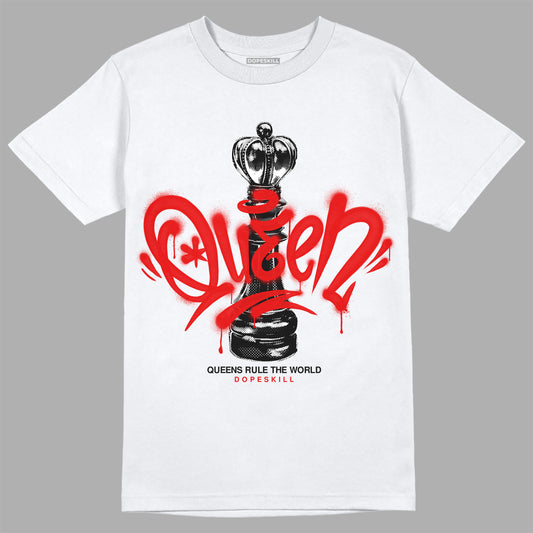Jordan 4 Retro Red Cement DopeSkill T-Shirt Queen Chess Graphic Streetwear - White