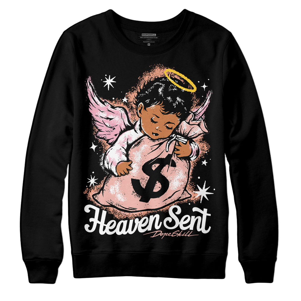 Jordan 11 Low “Legend Pink” DopeSkill Sweatshirt Heaven Sent Graphic Streetwear - Black