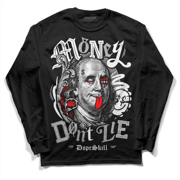 Black and White Sneakers DopeSkill Long Sleeve T-Shirt Money Don't Lie Graphic Streetwear - Black