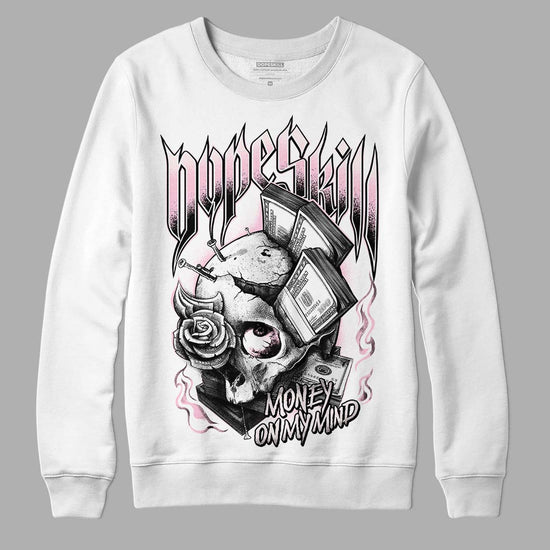 Dunk Low LX Pink Foam DopeSkill Sweatshirt Money On My Mind Graphic Streetwear - White