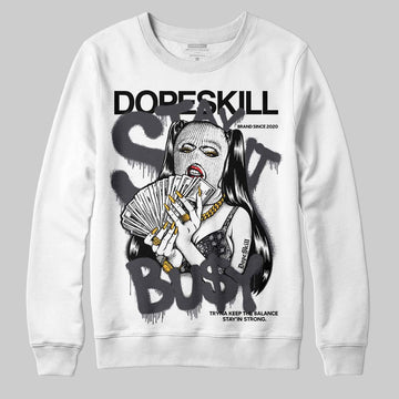 Jordan 3 Retro Black Cat DopeSkill Sweatshirt Stay It Busy Graphic Streetwear - White