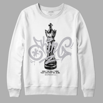 Jordan 11 Retro Low Cement Grey DopeSkill Sweatshirt King Chess Graphic Streetwear - White 