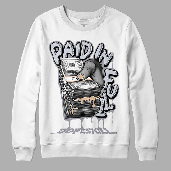 Jordan 4 Retro Frozen Moments DopeSkill Sweatshirt Paid In Full Graphic Streetwear - White 