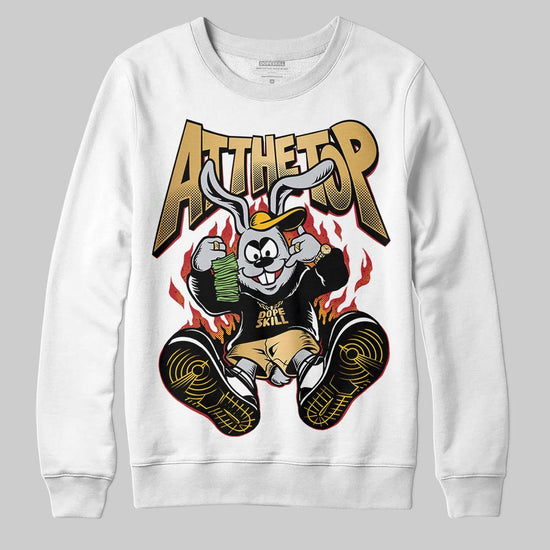 Jordan 12 Retro 'Taxi' 2025 DopeSkill Sweatshirt At The Top Graphic Streetwear - White 