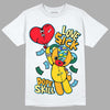 Jordan 1 Mid GS 'Six Championships' DopeSkill T-Shirt Love Sick Graphic Streetwear - White