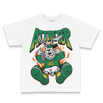 Green Sneakers DopeSkill Toddler Kids T-shirt At The Top Graphic Streetwear - White 
