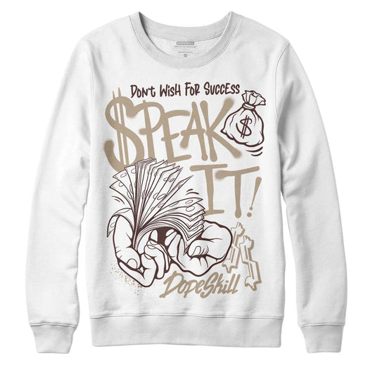 Jordan 1 High OG “Latte” DopeSkill Sweatshirt Speak It Graphic Streetwear - White